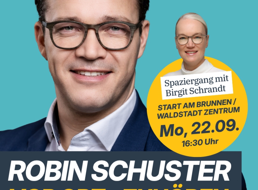 Robin Schuster vor Ort - zuhören in der Waldstadt