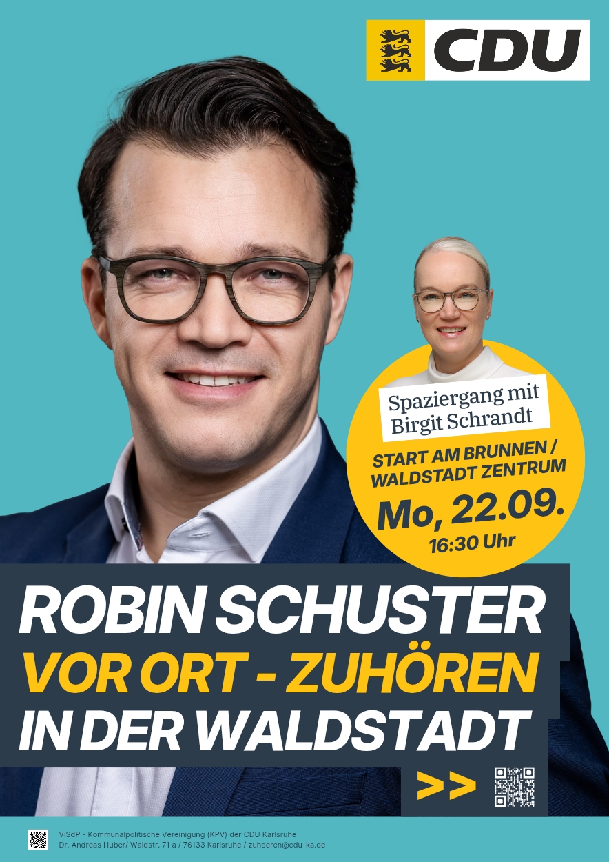 Robin Schuster vor Ort - zuhören in der Waldstadt